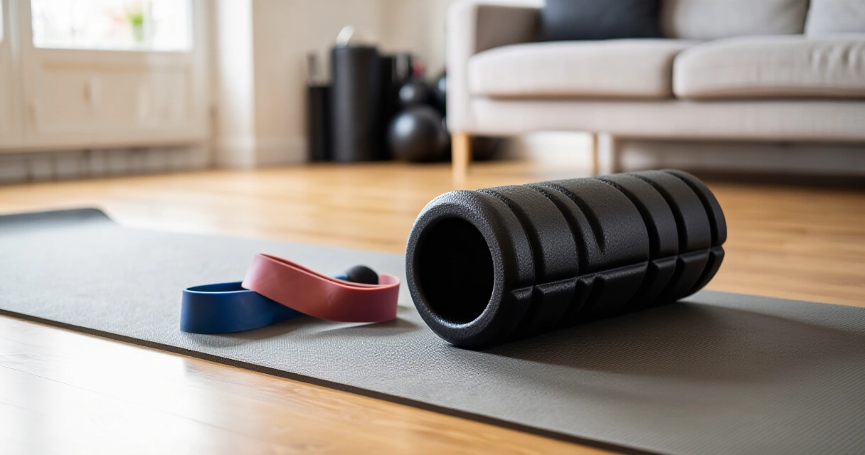 Foam roller ja vastuskuminauhat lihashuoltovälineinä kotijumpassa