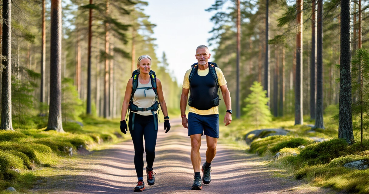 Painoliivi ja ruck-reppu vertailussa painokävelyllä suomalaisella metsäpolulla