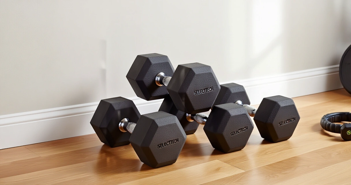 Bowflex SelectTech säädettävät käsipainot kotisalin telineellä