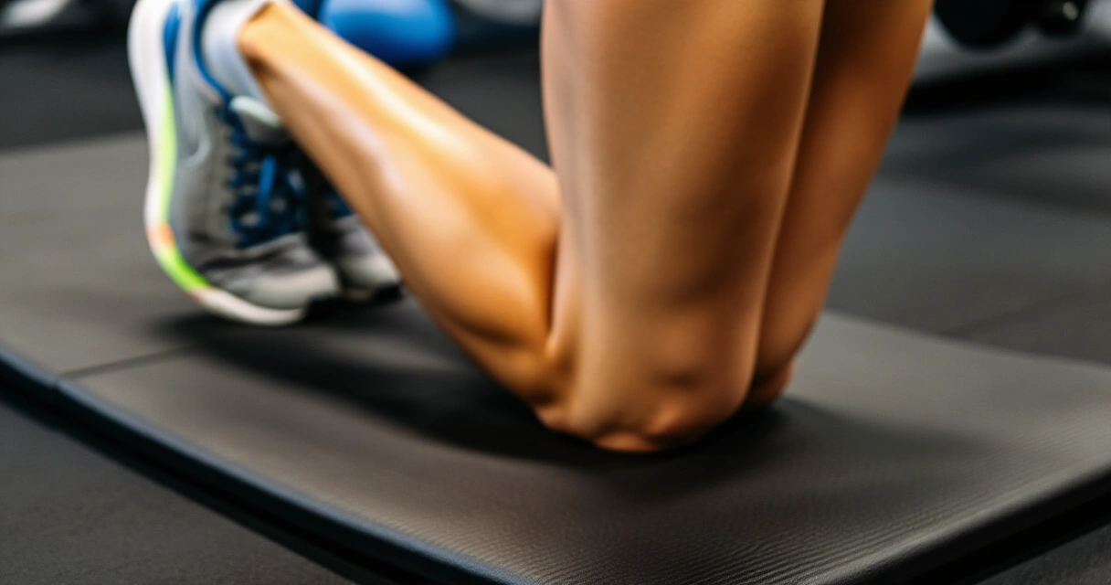Urheilija suorittaa Nordic hamstring -harjoitetta mattopinnalla hallitusti