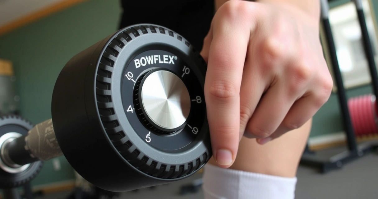 Bowflex SelectTech käsipainon valintanuppi lähikuvassa