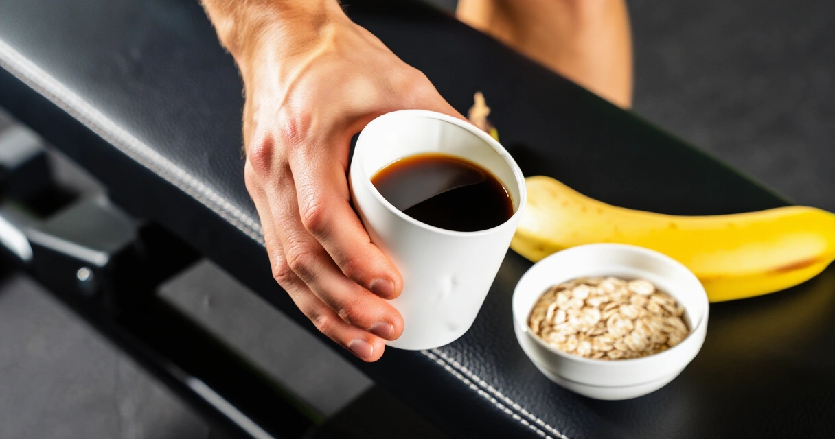 Kahvi, banaani ja kaurahiutaleet pre-workout-välipala ennen salitreeniä